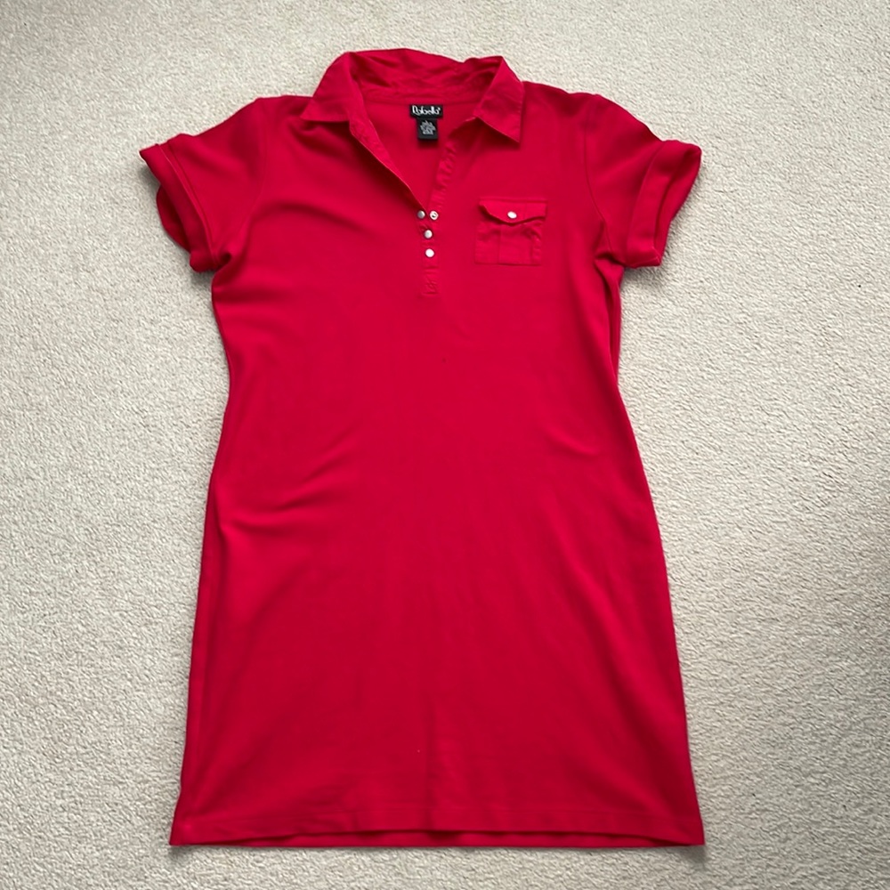 Red dress with collar